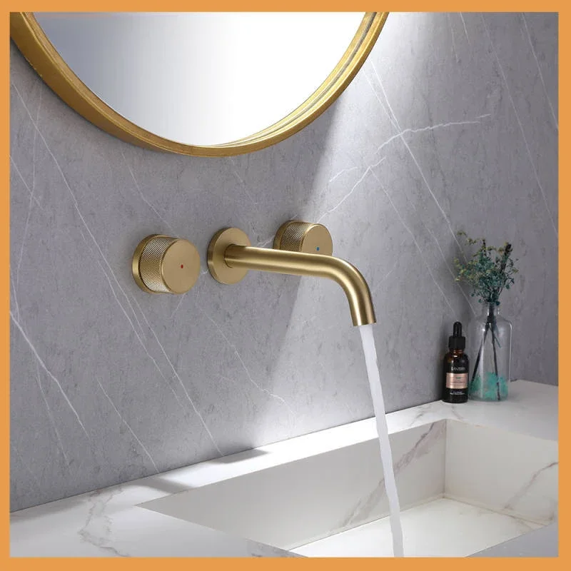 

Bathroom Accessories, Hot and Cold Circular Mesh Double Handwheel Handle, Wall Mounted Faucet