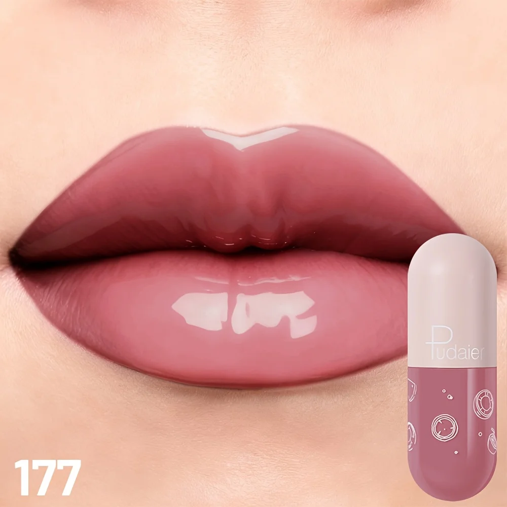 발렌타인 선물 캡슐 립글로스, 방수 논트랜스퍼 미러 샤인 립 라커, 오래 지속되는 보습 메이크업