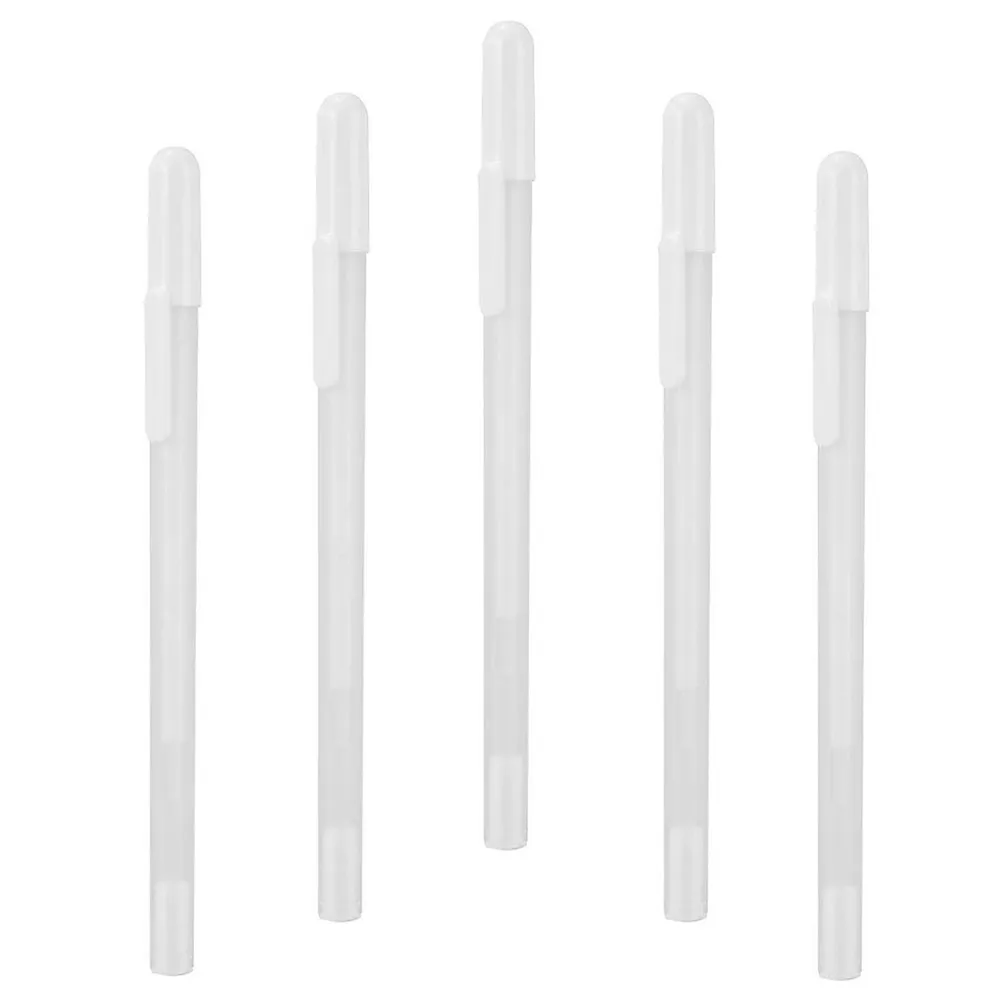 

Набор из 5 белых гелевых маркеров с тонким наконечником, без запаха, водостойкие, быстросохнущие, для плавного письма, подходят для черной бумаги