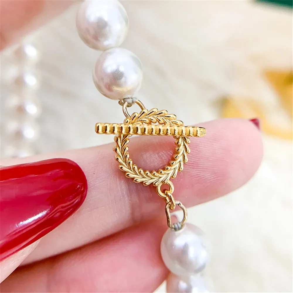 

Solid S925 Sterling Silver Bracelet OT Clasps & Hooks DIY Handmade Pearl Necklace Connectors Material Fine Jewelry Accessories