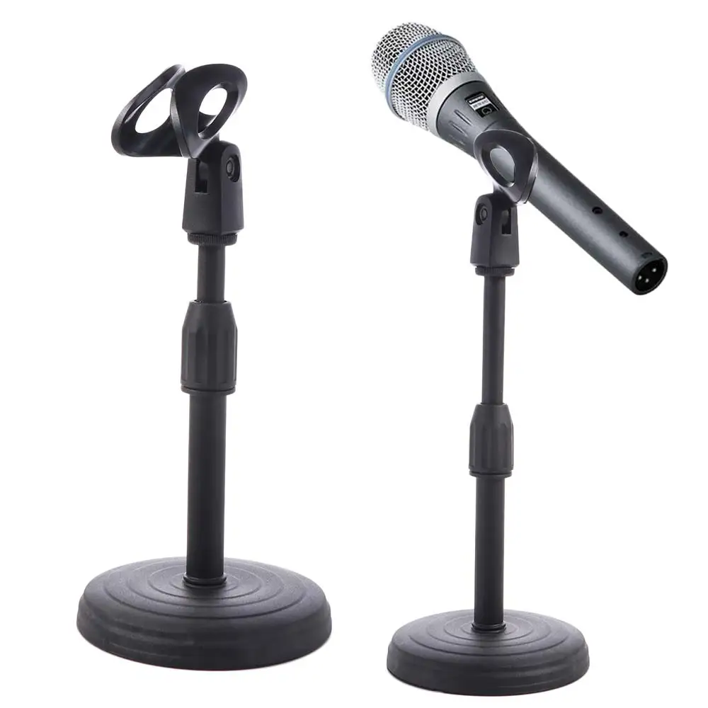 360° Rotating Recording Microphone Holder Sturdy Universal Mini Desk Microphone Stand Extendable Adjustable