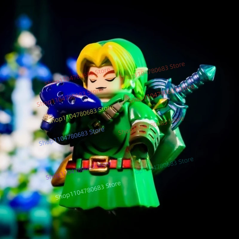 Moc blocos de construção de edição limitada de alta qualidade boneca espada chapéu verde mosaico brinquedo ornamentos coleção