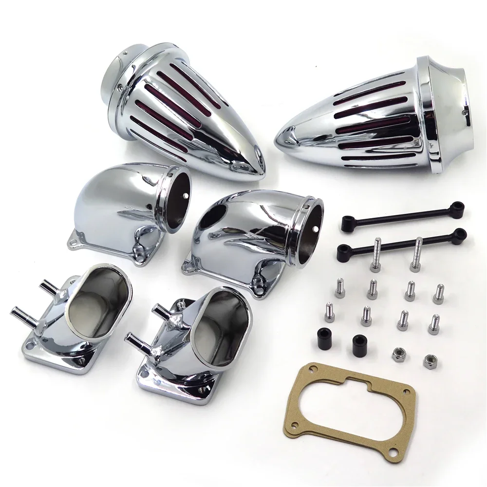 Chrome Bullet Dual Air Intake Cleaner Kit for Suzuki Boulevard M109 All Year Motorcycle Accessories