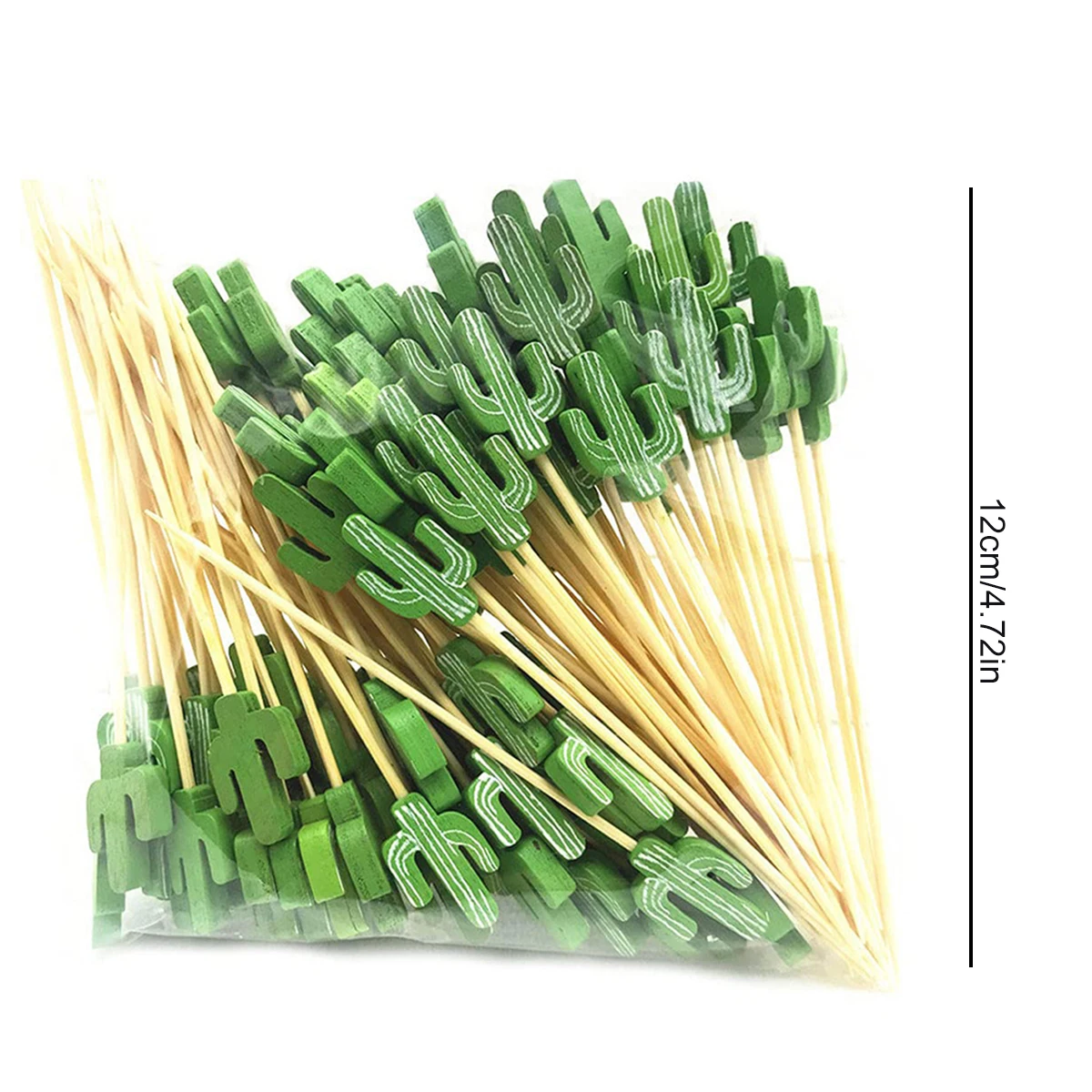 100PCS Bamboo Skewers 12cm Exquisite Fruit Dessert Sticks Buffet Cupcakecocktail Decoration Wedding Party Tableware Cake Decor