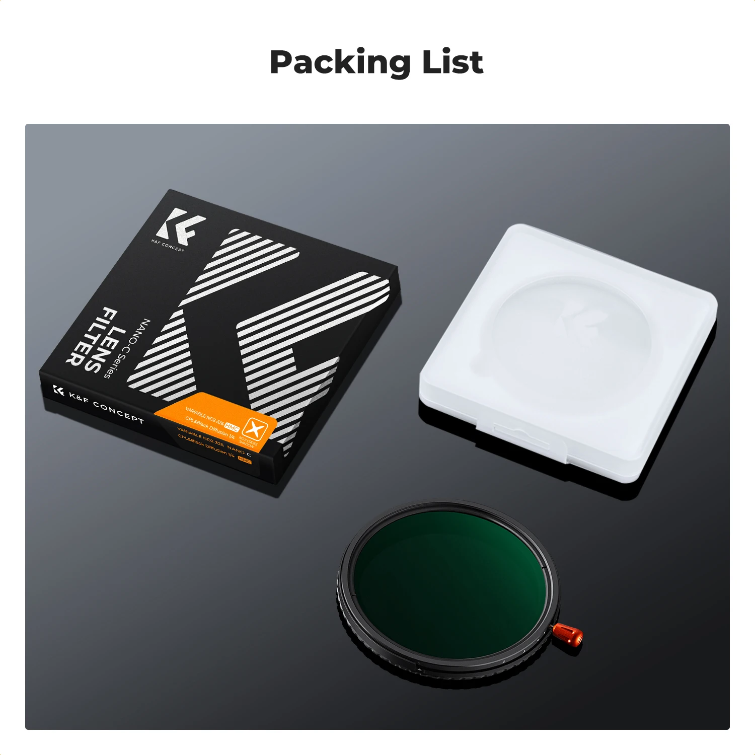 K&F CONCEPT 3 w 1 filtr ND2-32 + CPL + czarny filtr rozproszenia światła 1/4, filtr ND Black Mist 49/52/55/58/67/72/77/82mm — zdjęcie produktu 6