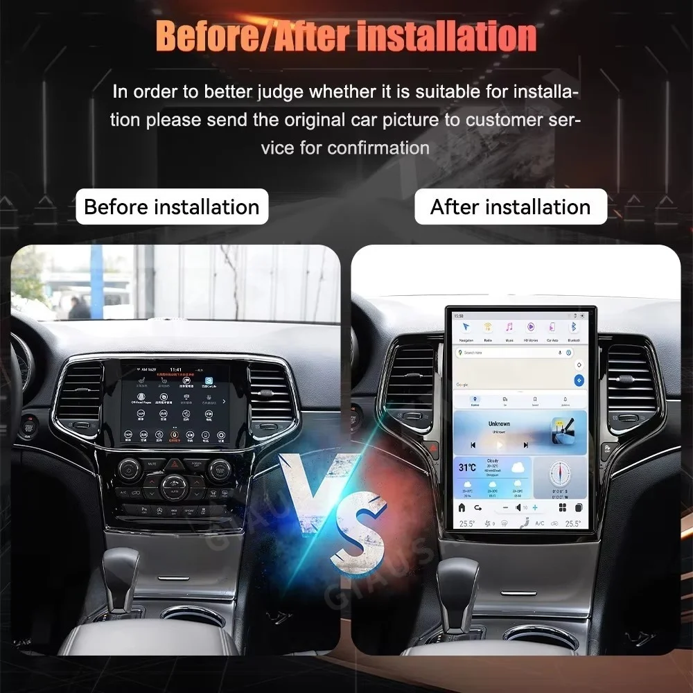 

14.4Inch android 13 Touch screen For Jeep Grand Cherokee 2011-2021 Car Radio stereo wireless carplay Multimedia Player Head Unit