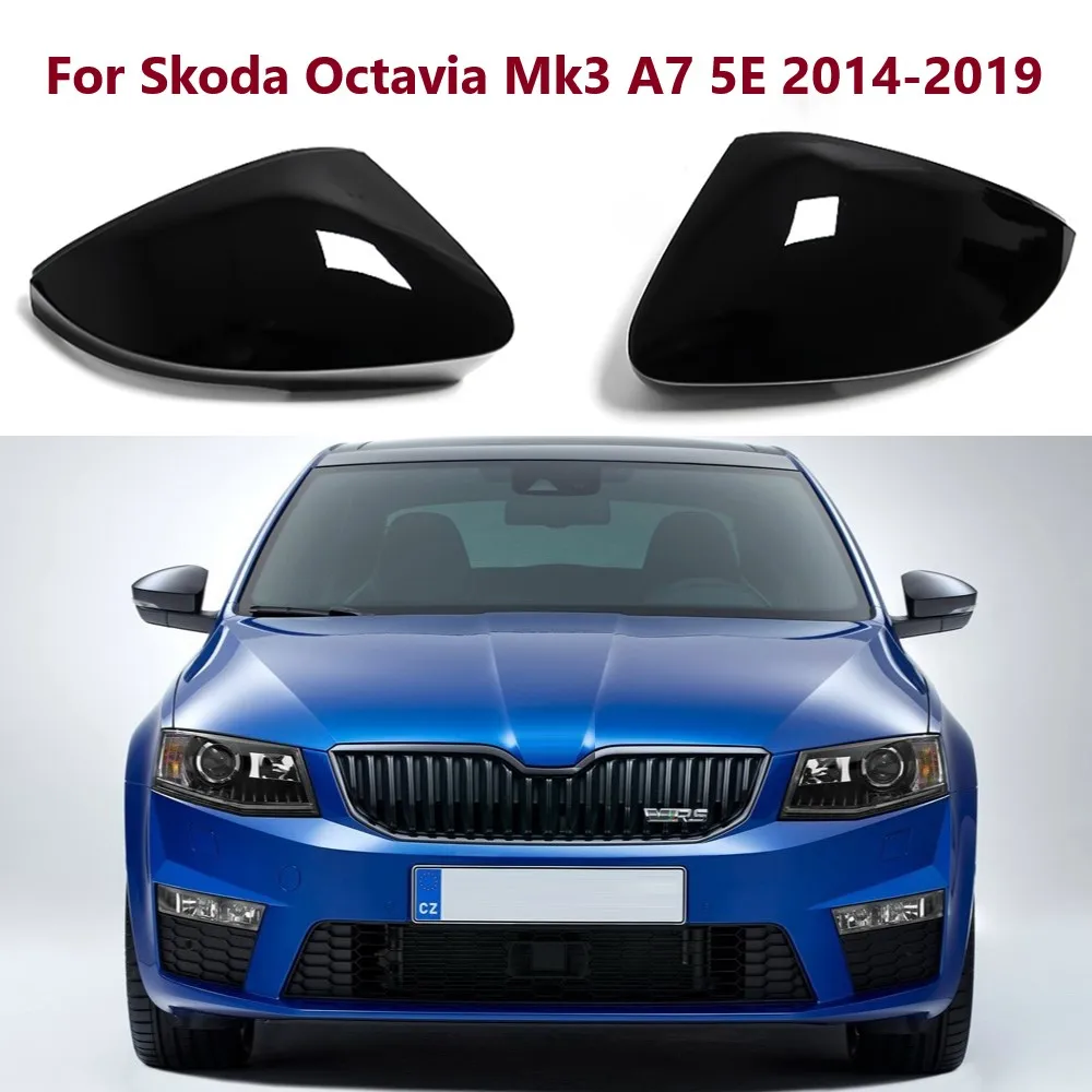 Błyszczące czarne osłony lusterek bocznych do Skody Octavia Mk3 A7 5E 2014 2015 2016 2017 2018 2019 Do VW T-ROC 2017-2019