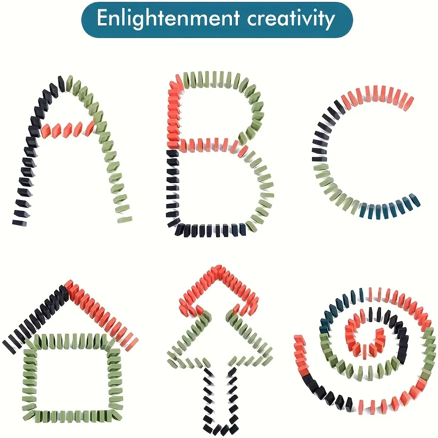 جديد التلقائي الكهربائية الدومينو قطار وضع سيارة الدومينو الملونة مجموعة ألعاب تعليمية للأطفال كتل هدية للبنين بنات #2