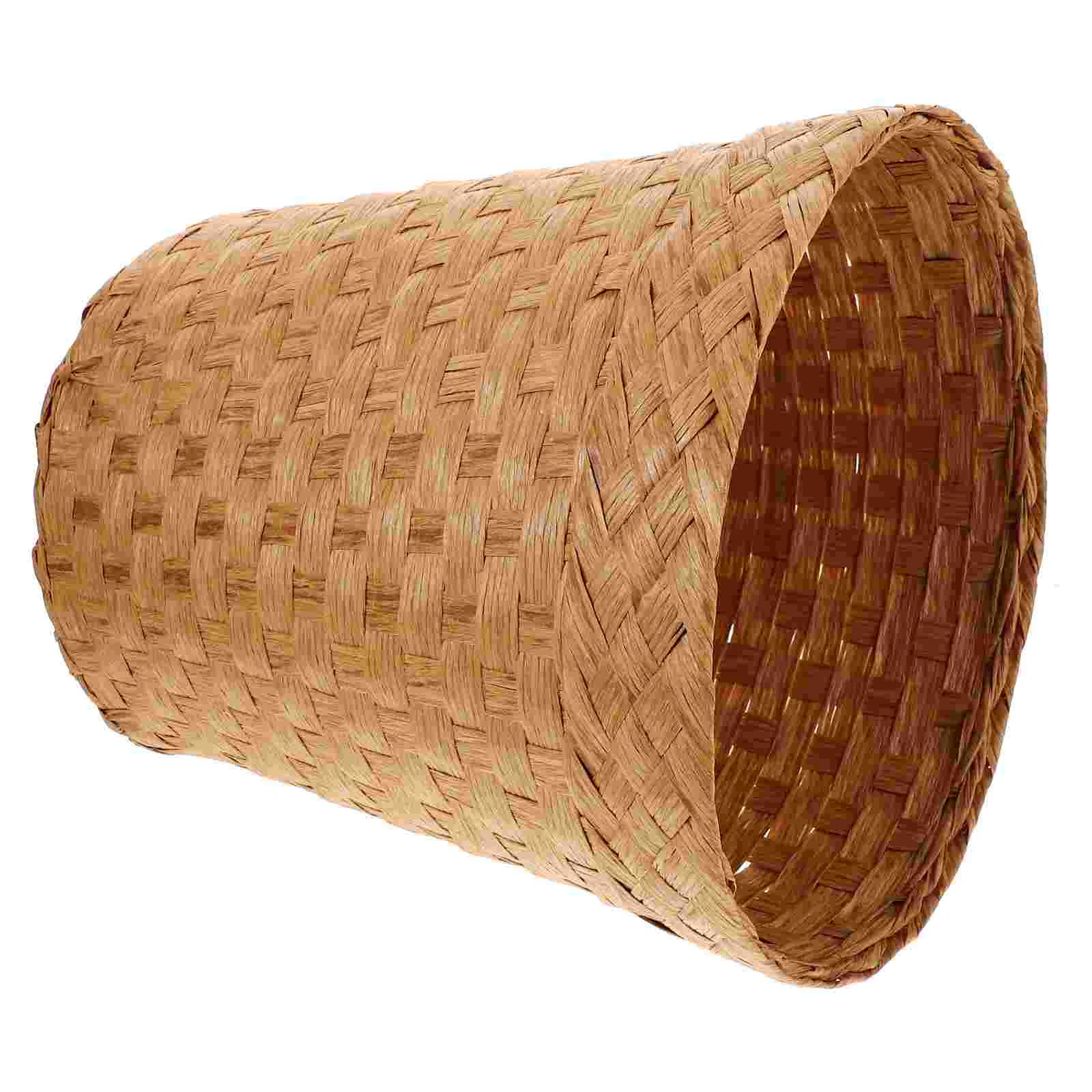 Rattan Handwoven Trash Can Jute Storage Baskets Waste Bin with Lid Wicker Litter Laundry Office