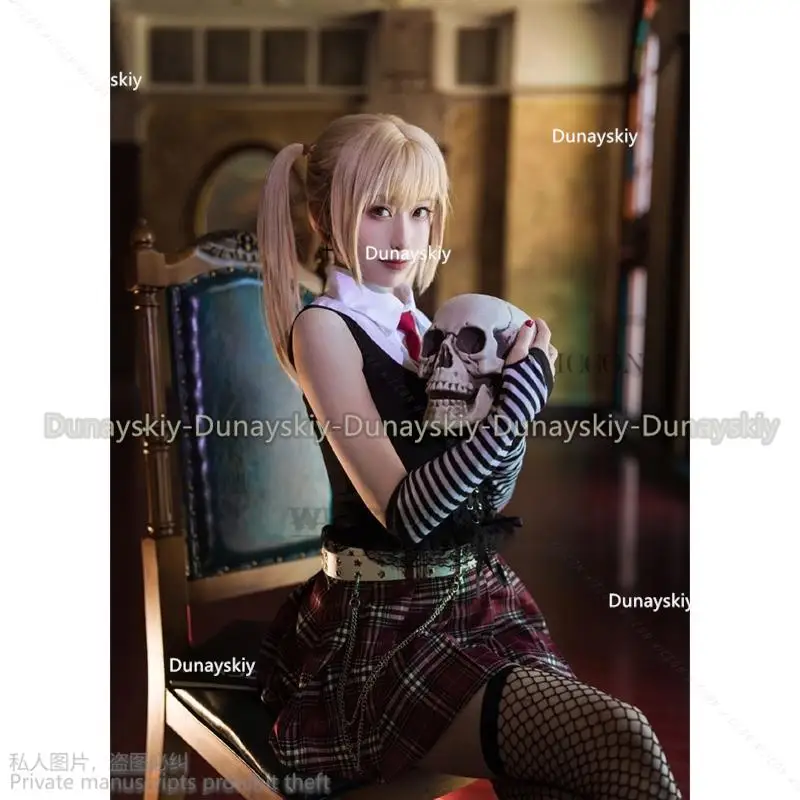 Anime Y2K Misamisa Cosplay Costume Misa Wig JK Uniform Lattice Skirt Adult Woman Sexy Kawaii Christmas Party Suit