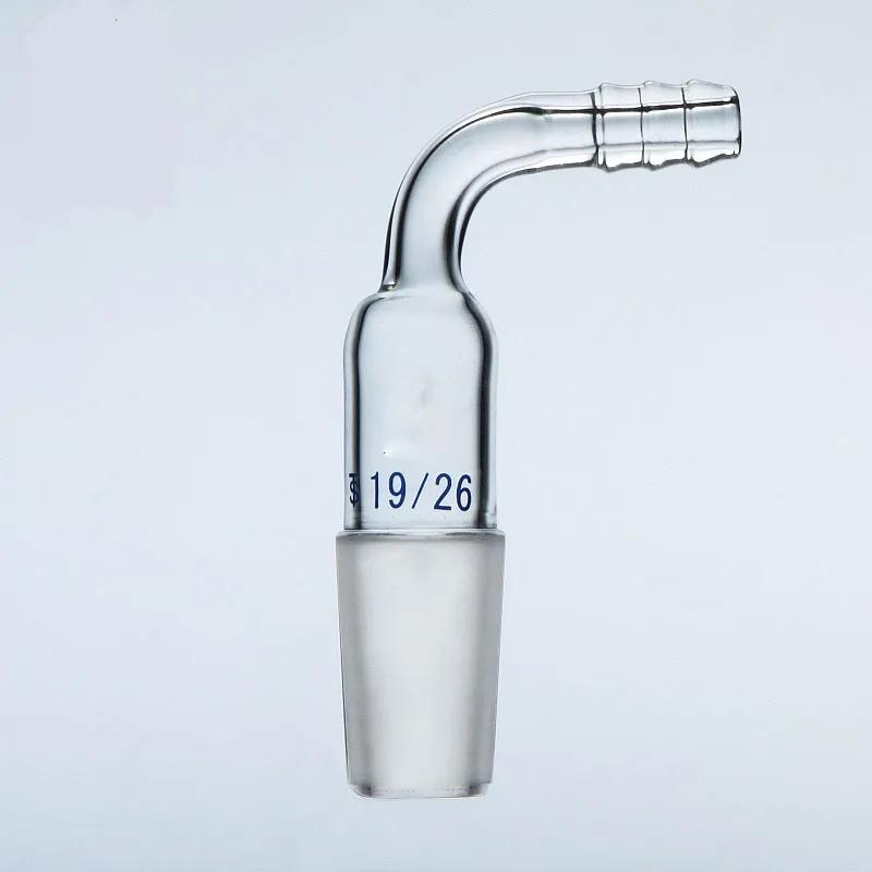 14/19/24/29# Joint 90 Degree Bend Hose Inlet Connection Adapter Laboratory Glassware Lab Supplies