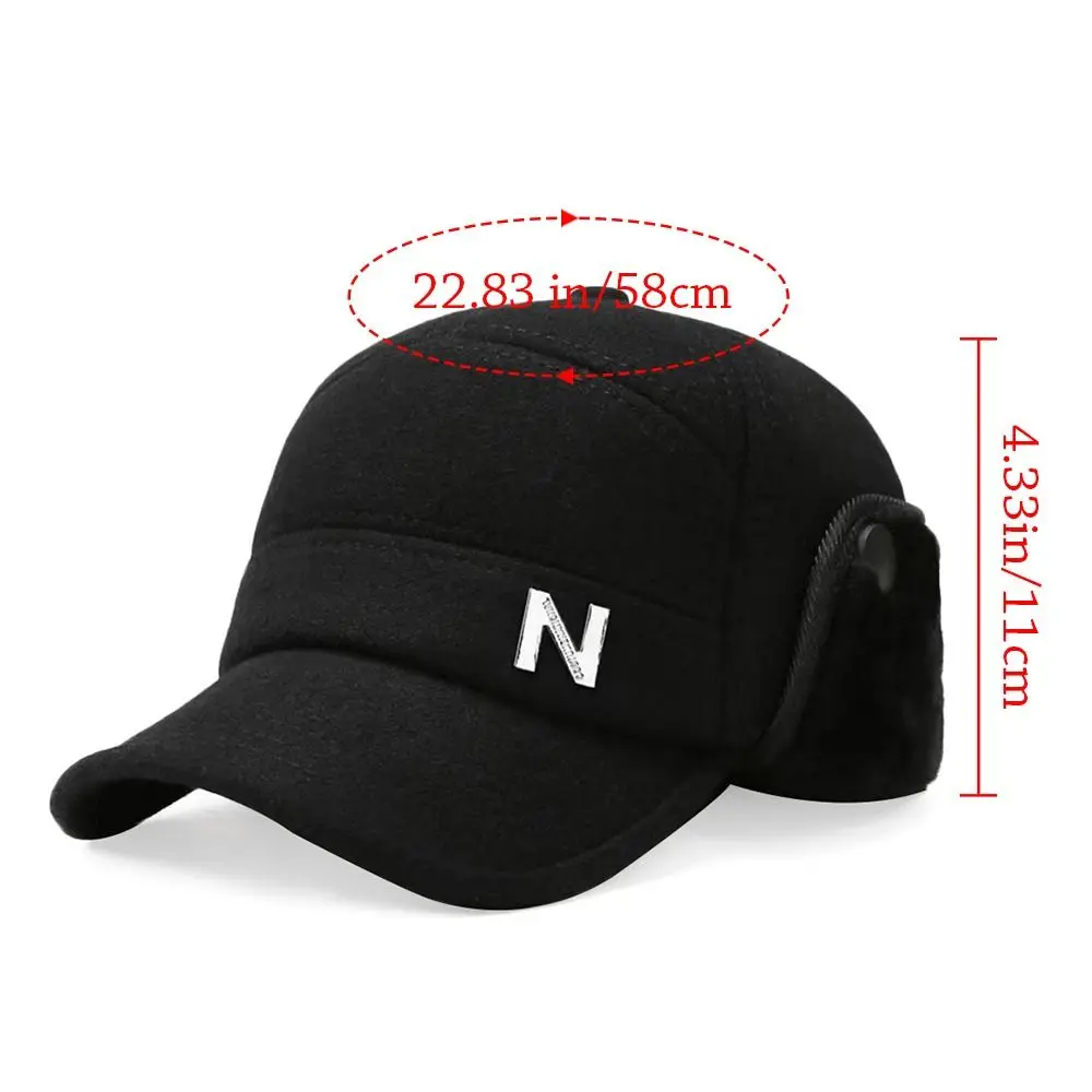 Outdoor Ear Protection Winter Hat Windproof Warm Baseball Cap Adjustable Casual Earmuffs Hat for Men