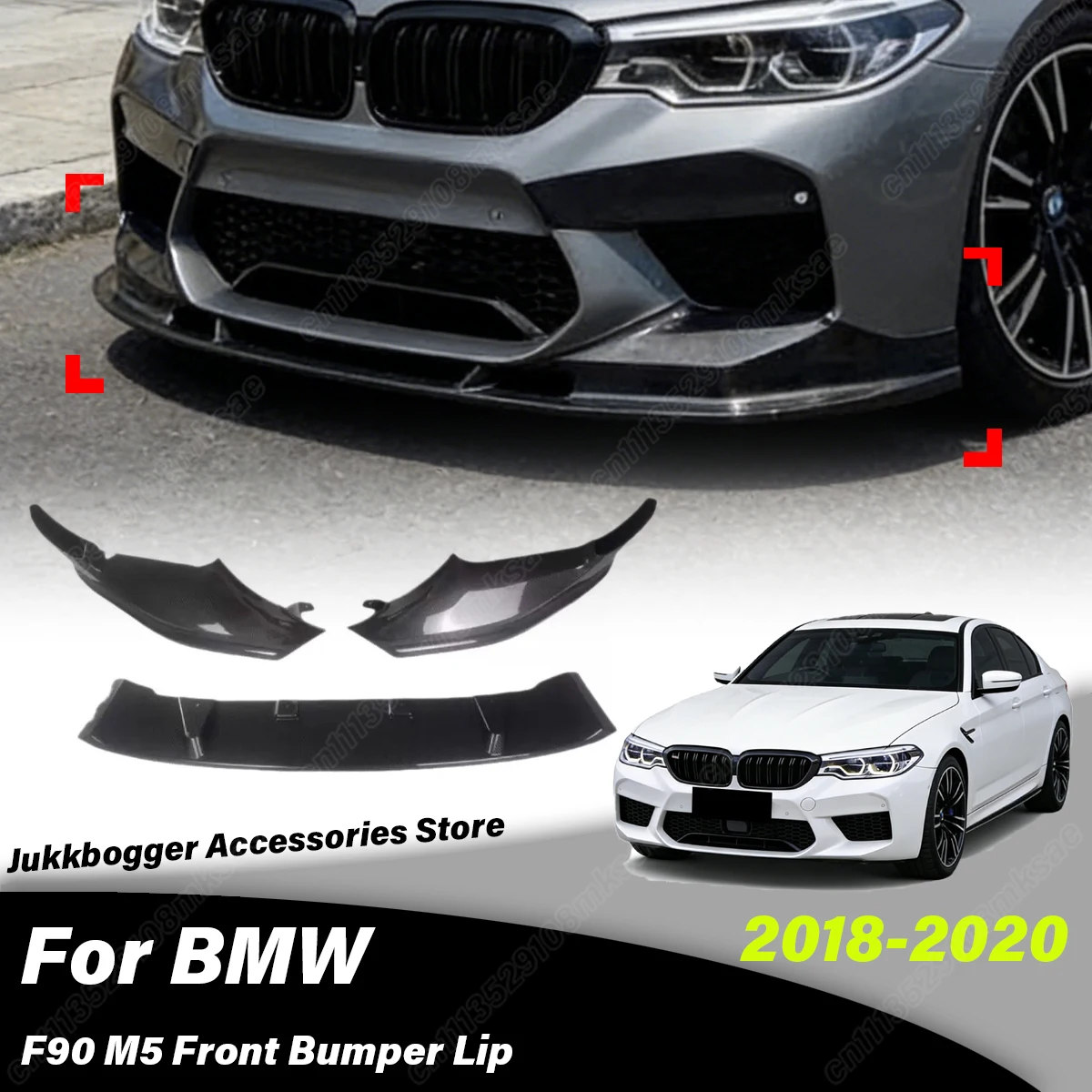 

For BMW F90 M5 M5C 2018 2019 2020 Automboile Front Bumper Lower Lip Protective Cover Front Splitter Decoration Accessories Kit