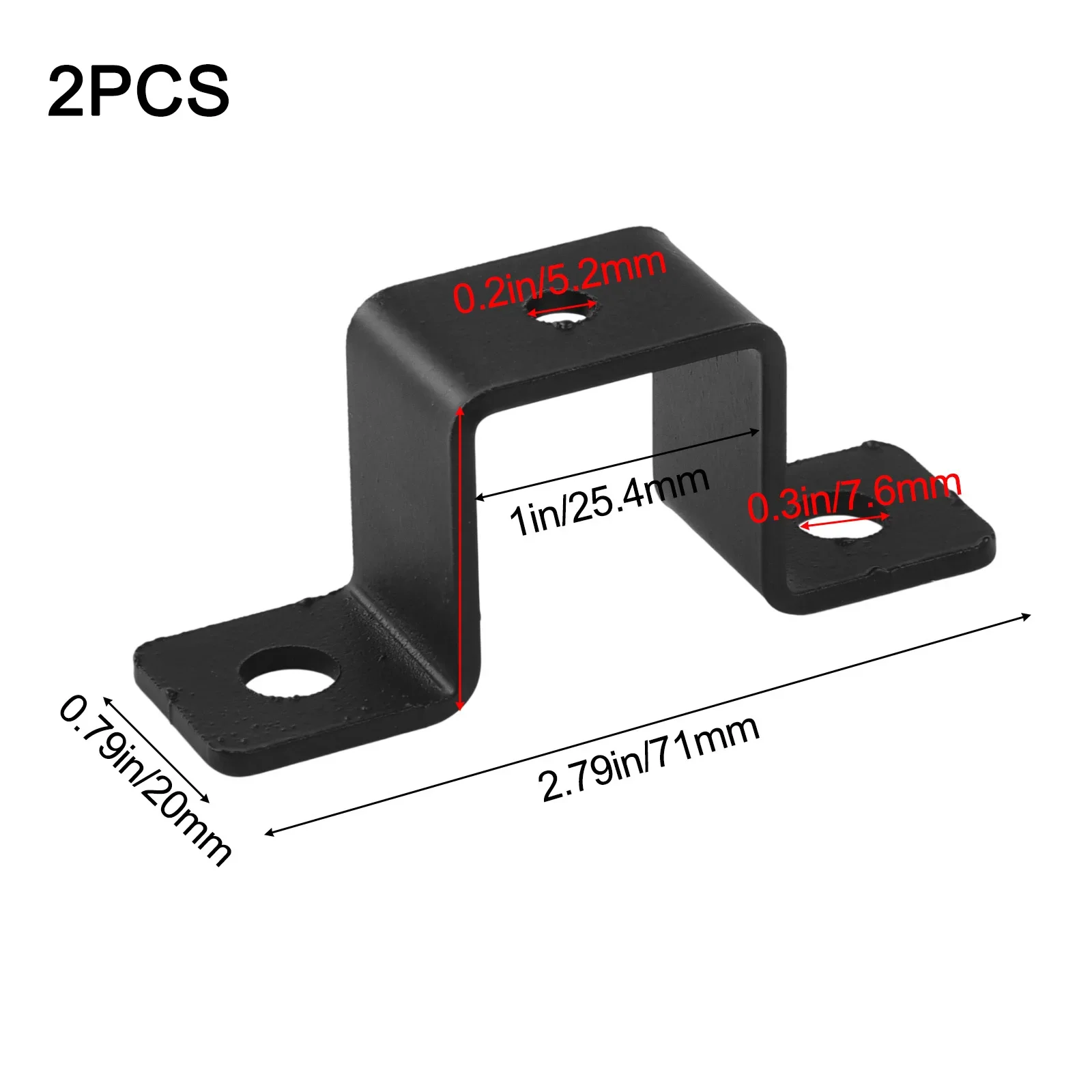 Balcony Railing Clamp Square Pipe Clamp 1in 2in Easy Installation Pipe Clamp Indoor Outdoor Black Finish Secure Fastening