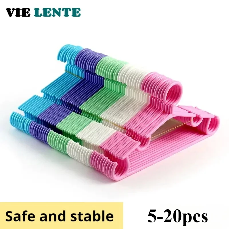 5-20Pcs Baby Hangers for Plastic Candy Colored Children's Clothes Hanger -Safe and Durable Can Be Used As Toddler or Baby Hanger