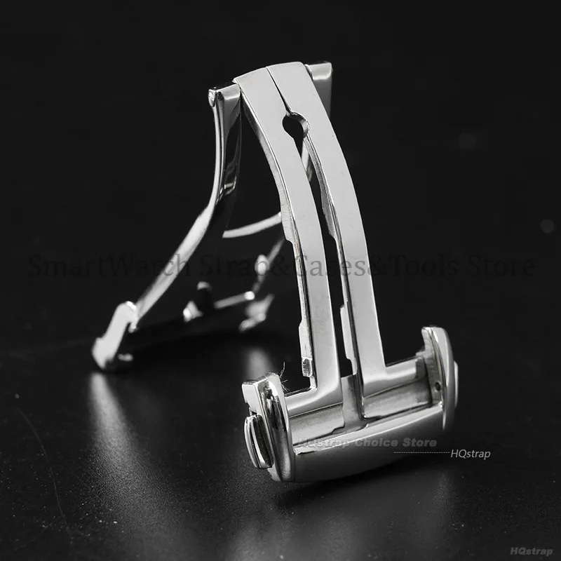 Metal Folding Buckles for Omega 16mm 18mm 20mm Stainless Steel Buckle Leather Rubber Watchband Clasp Polished Deployment Clasps image 3