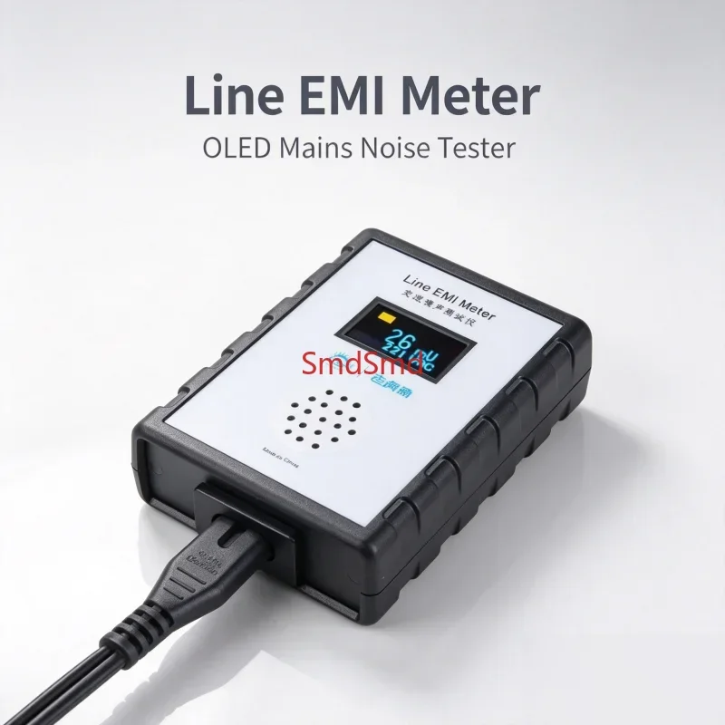 The Latest OLED Display Mains Noise Tester EMI Measuring Instrument Broadband AC Power Supply Ripple Analyzer Line EMI Meter