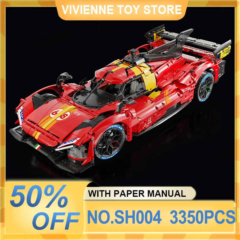 

Collectible SH004 499P Racing Car Building Blocks, Technical Supercar Model, Educational Assembly Bricks, Birthday Gift