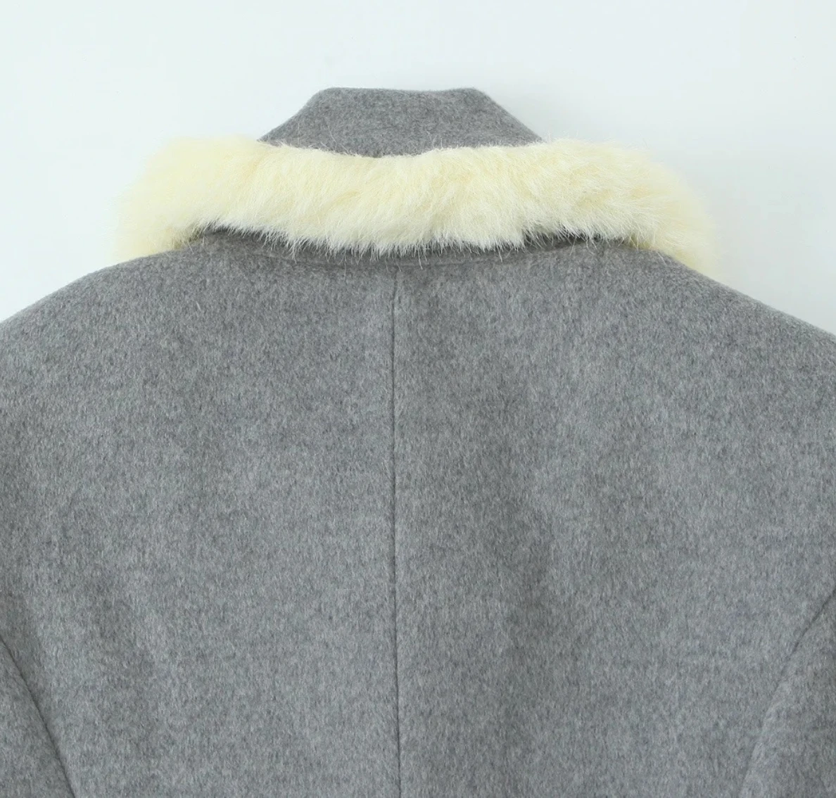 Veste courte à manches longues pour femme, garniture en fourrure, simple boutonnage, manteau d'automne et d'hiver, vêtements d'extérieur