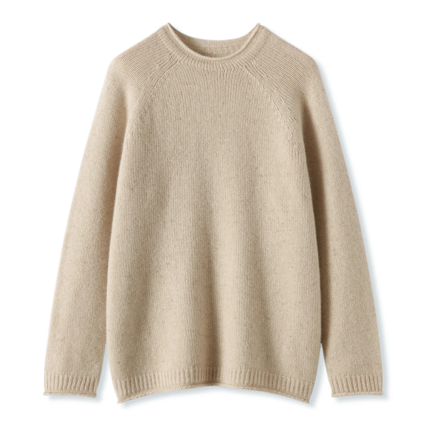 

Свитер из чистого кашемира, свободный европейский высококачественный вязаный базовый слой большого размера, свитер среднего размера с закрученными краями золотого нити.