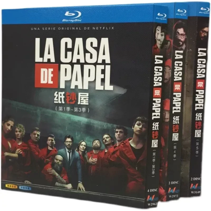Blu ray Ultra High Definition Spanish Drama House of Banknotes Season 1 2 3 4 5 Unabridged BD Disc 9 Disc Box Set