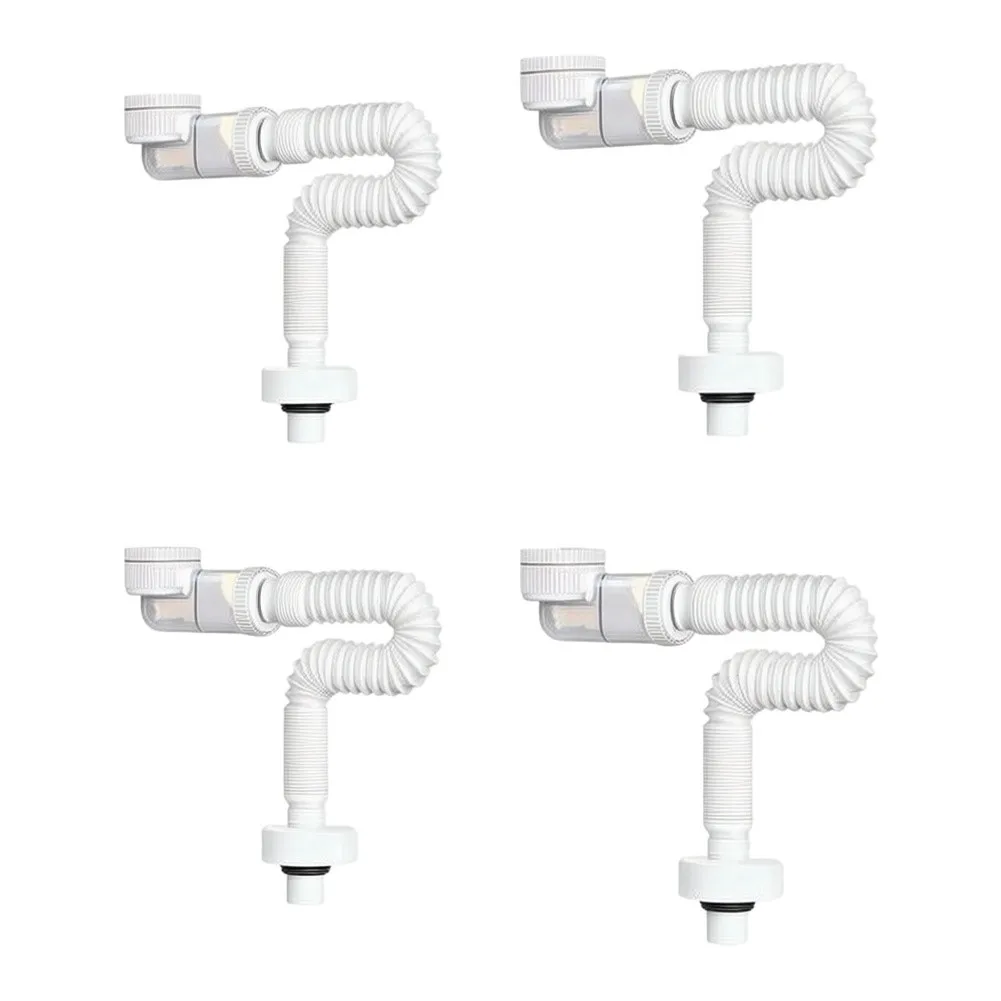 Transparent Flexible Sink Drain Pipe with Water Seal Trap and Stretchable Design for Wall or Floor Drain Installation