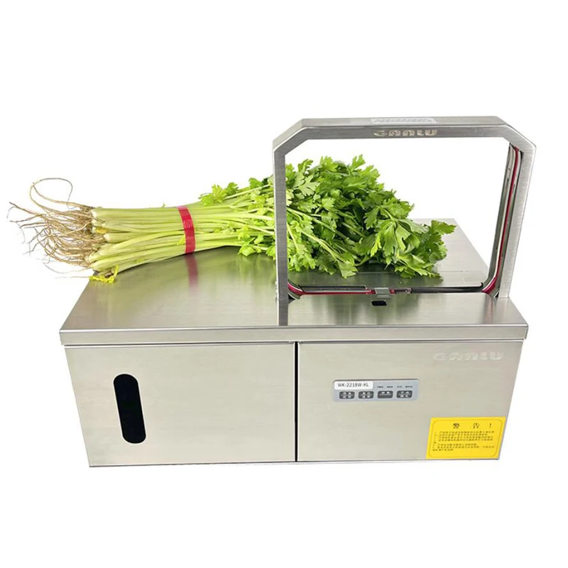 Mini Portable Vegetable Strapping Machine Electric Fast Bunding Machine for Supermarket OPP Tape Tying