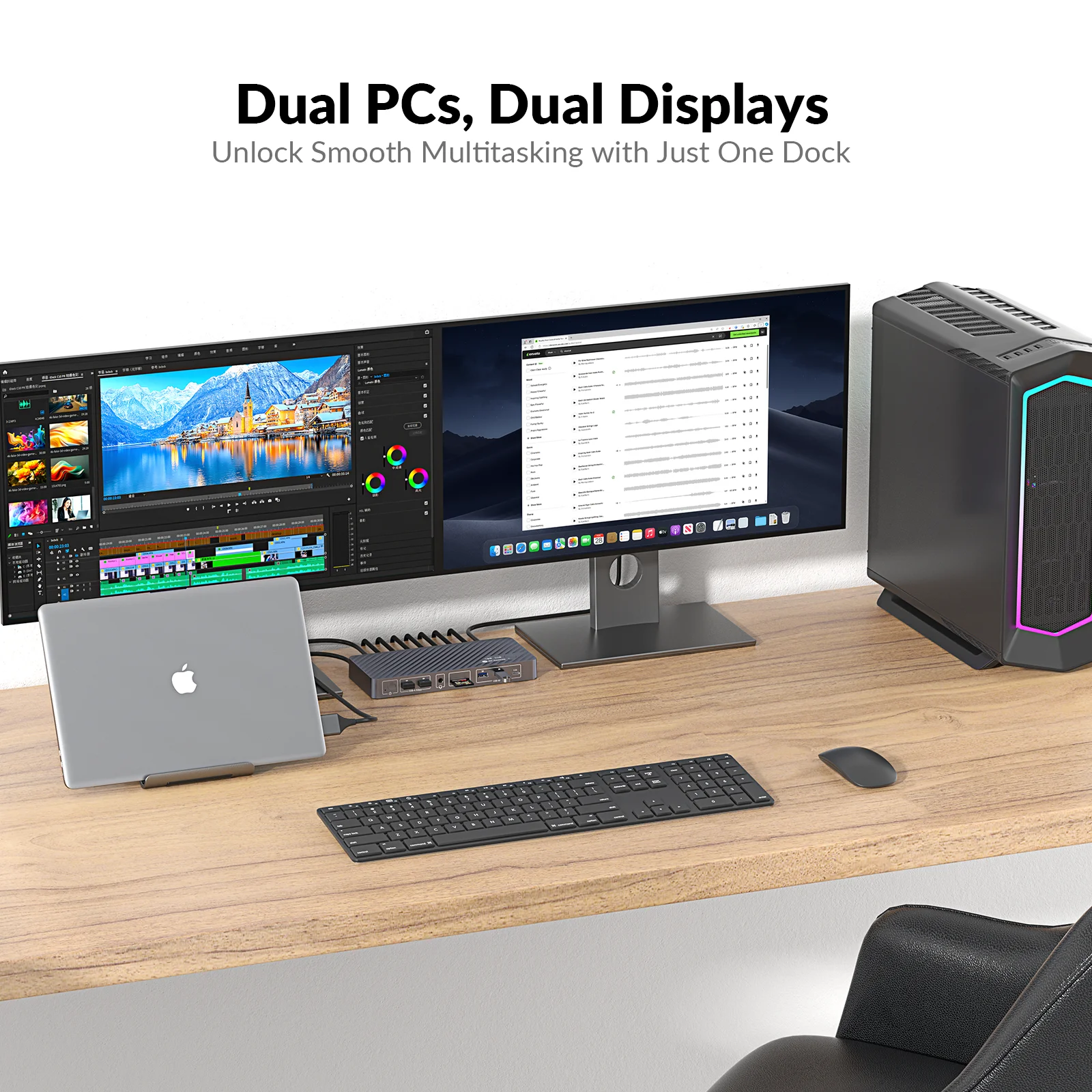 Docking Station USB-C per MacB - Dual Monitor Desk Setup recensione e prezzo