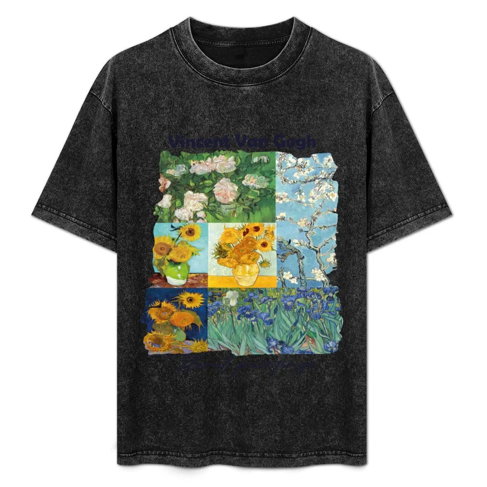 Floral Paintings Collage by Van Gogh T-Shirt vintage plus sizes for a boy fashion shirts mens clothes