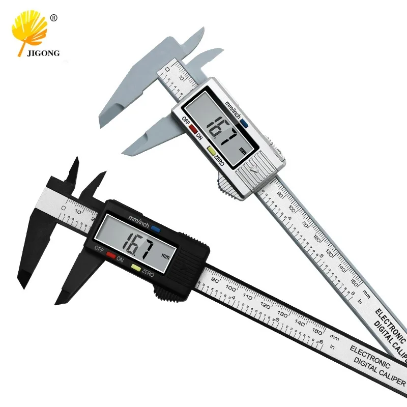 0-150mm Black/Silver Plastic Caliper Electronic Digital Vernier Caliper Internal and External Diameter Caliper Measuring Tool