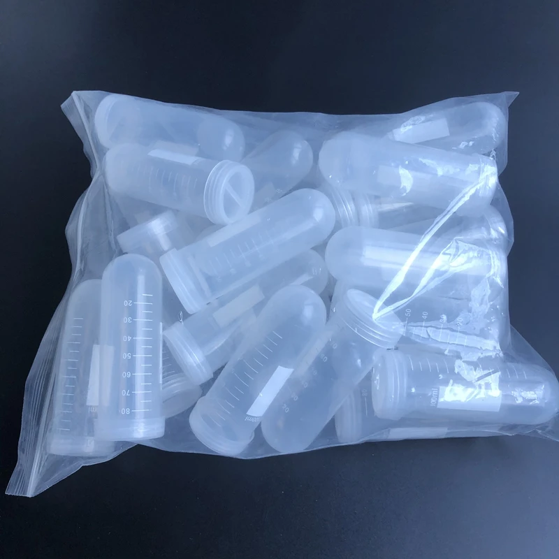 12pcs 100ml plastic centrifuge tube with scale line sample tube with screw cover cap use in PCR analysis