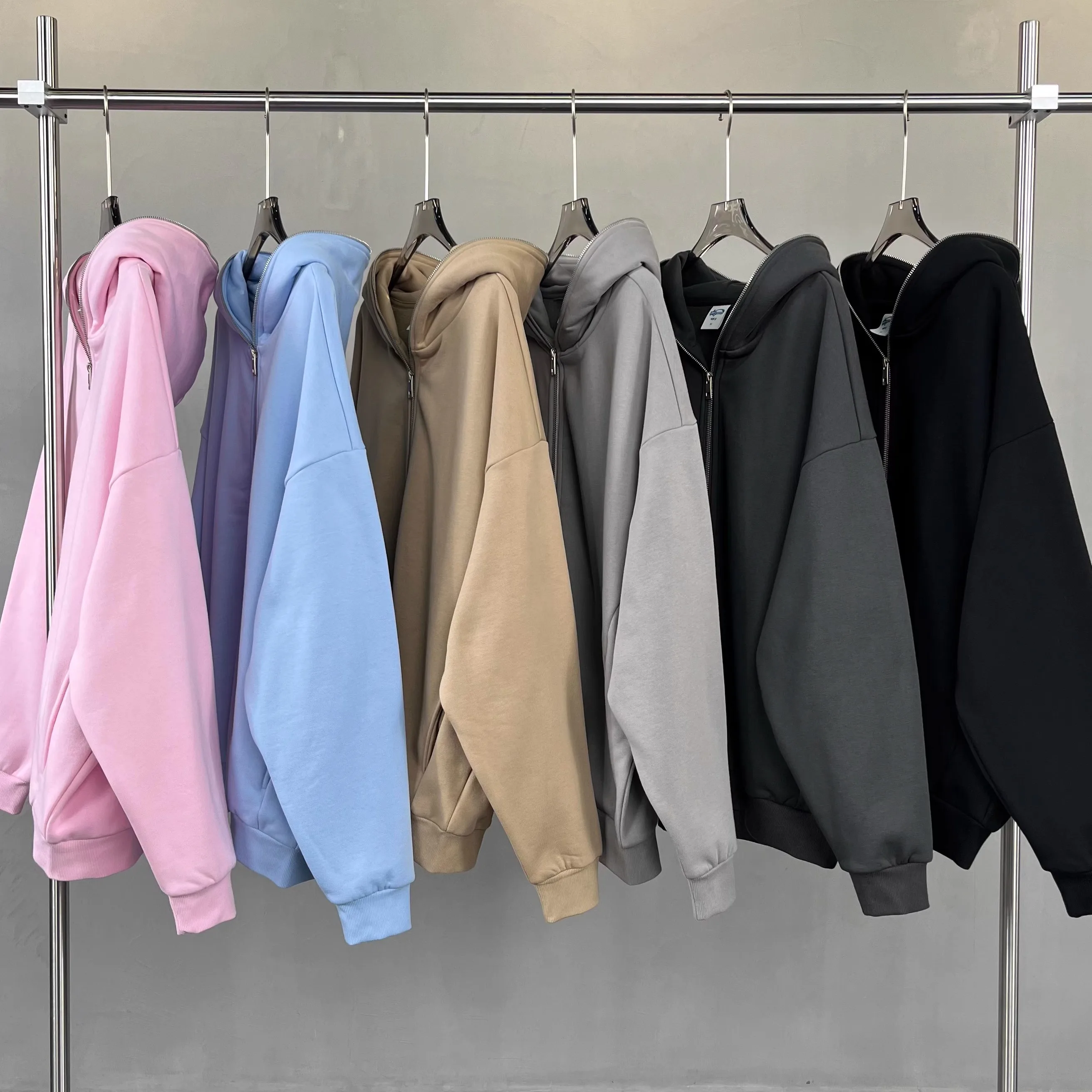 

Оверсайз худи на молнии, повседневный свободный кардиган в уличном стиле, удобное молодежное модное пальто с длинными рукавами