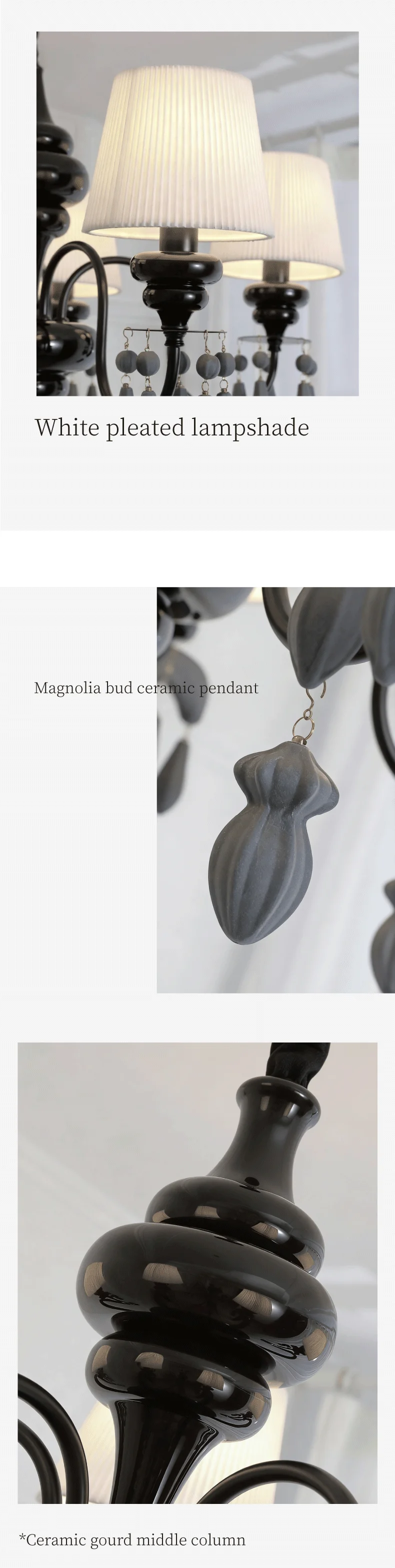American Retro Candle E14 Chandelier Nordic Ceramic