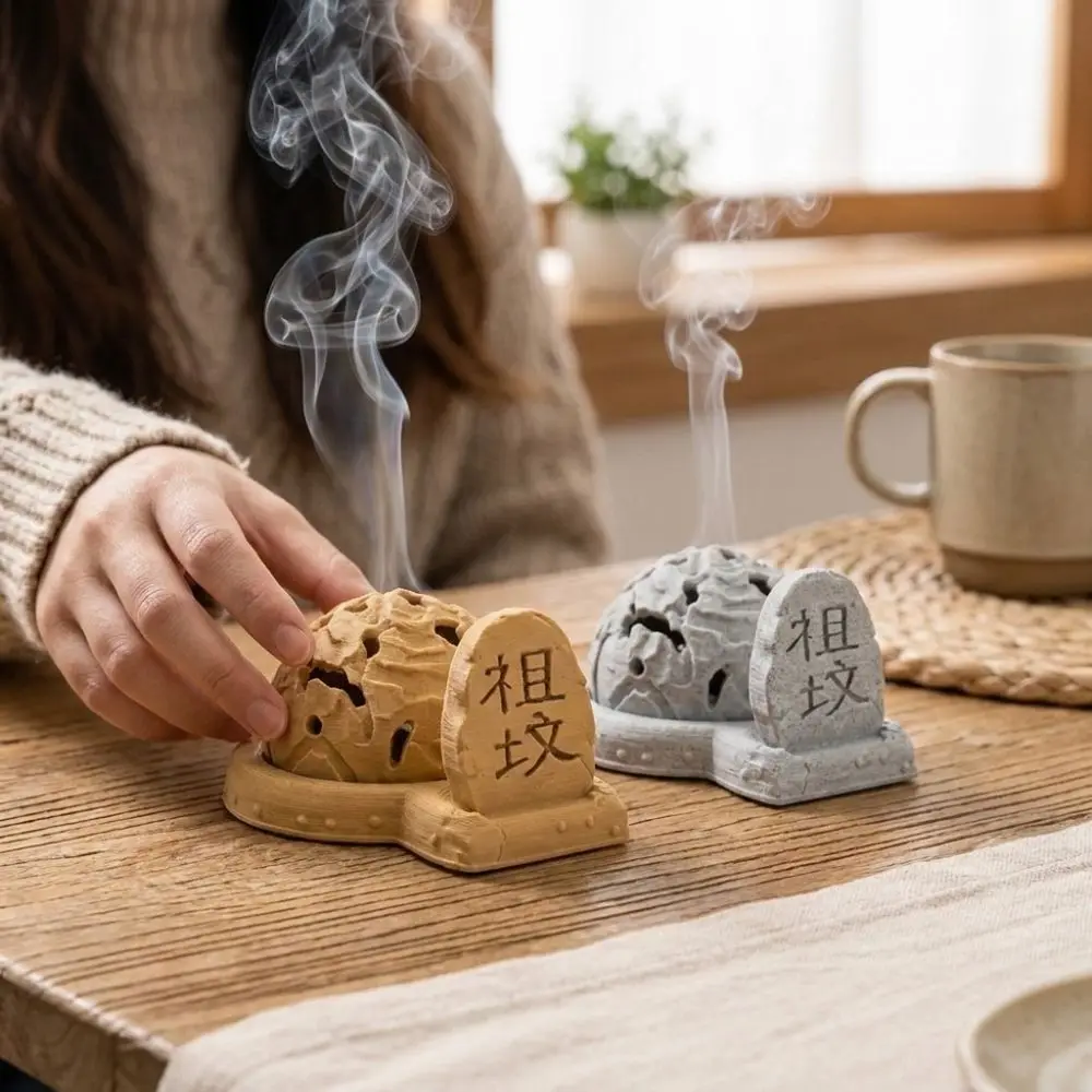 3D Print Ancestor Tomb Cone Incense Burner Novelty Funny Tomb Cone Incense Holder Chinese Tombstone Plastic Incense Stick Holder