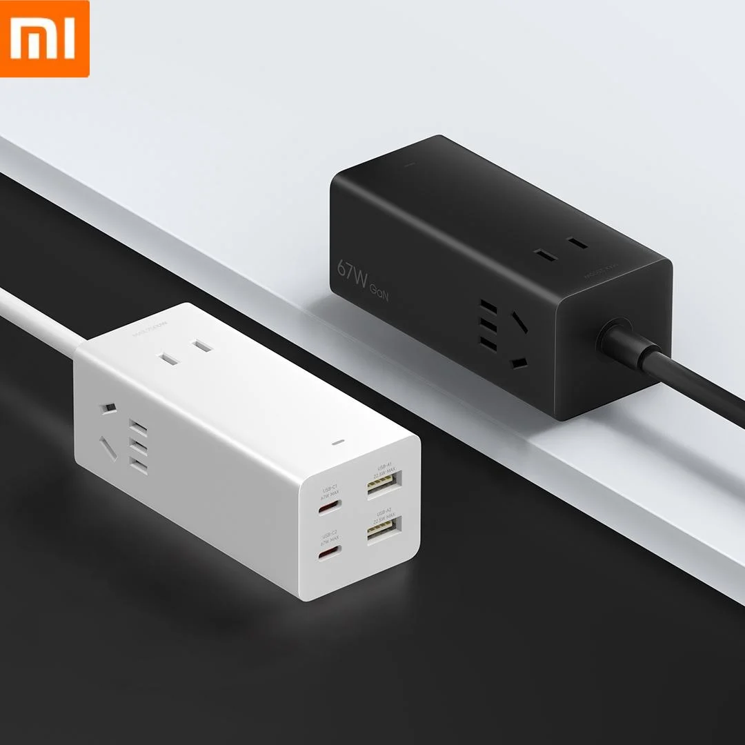 Xiaomi 67W Desktop Fast Charging Socket USB-A USB-C AC 2500W MAX Power Strip Docking Station HDMI 7in1 With 6A Data Line