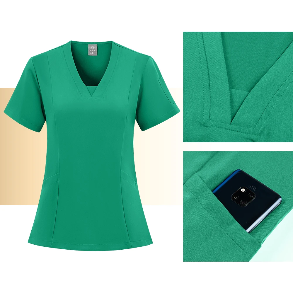 Scrubs Medical Uniform Short Sleeve Tops+Pants Nursing Uniform Women Pet Shop Doctor Hospital Clinic Surgery Workwear Scrub Sets