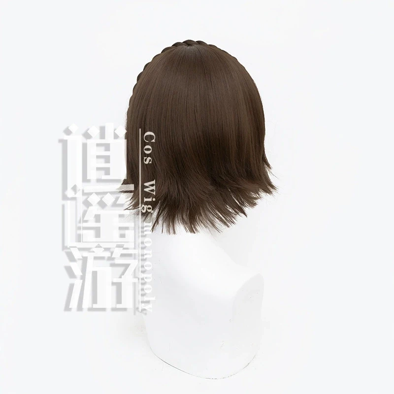 Pelucas de Cosplay de Anime Makoto Niijima, 35cm, cortas, para fiesta de mujer, disfraz P5, pelo sintético resistente al calor + gorro de peluca