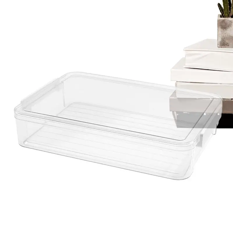 A4 Storage Box Stackable A4 Paper Clear Organizer Box Tabletop Drawer Sturdy Bin For Notebook Certificate Document Photograph