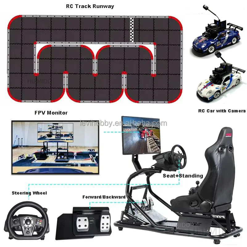 custom made  remote control drift car with camera, with modular track 5.8 * 2.8M and steering wheel pedal kit, adult immersive