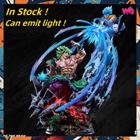 In Stock 50cm Dragon Ball Anime Figure Broly VS Gogeta Figures Glow Model PVC Statue Collectible Model Toys Festival Gifts