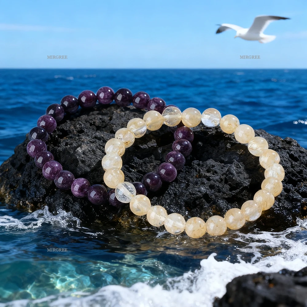 2-teiliges Armband-Set aus natürlichem Kristall, Energieheilung-Armband, modische Meditationsaccessoires, Geschenk für Kristallbegeisterte