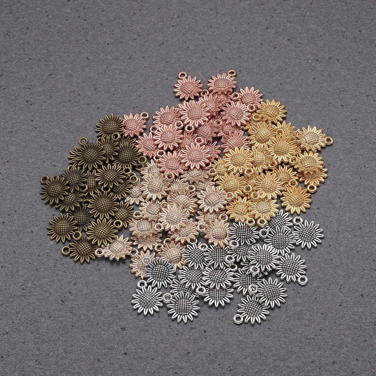 

100 Pcs Alloy Pendant Necklace Sunflower Jewelry Accessories DIY Charms Women's Making Pendants