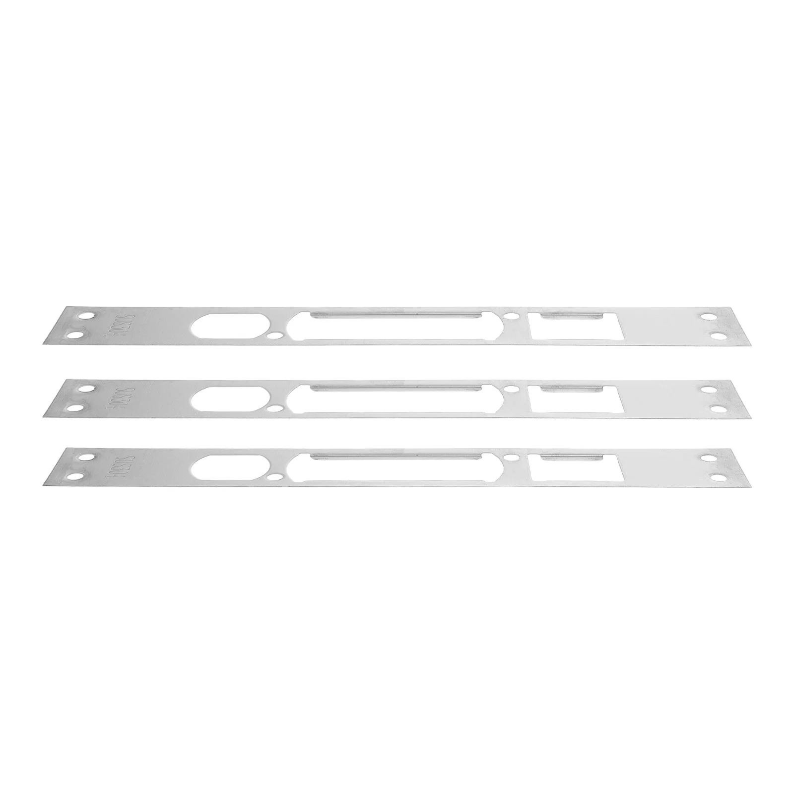 Hebilla de marco de acero inoxidable, cerrojo, placa de golpe, cerradura de seguridad, refuerzo corporal, cubierta de pestillo de puerta antirrobo para garaje, 3 uds.