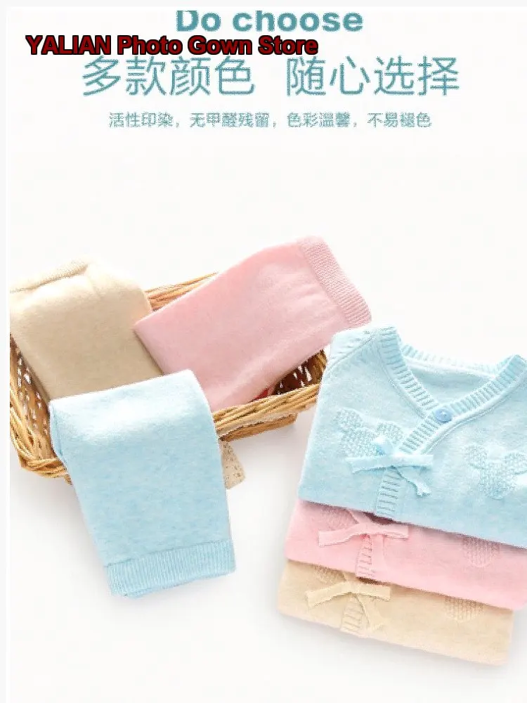 Newborn Spring Autumn Sweater Set Infant 0-3 Months Outerwear Base Layer
