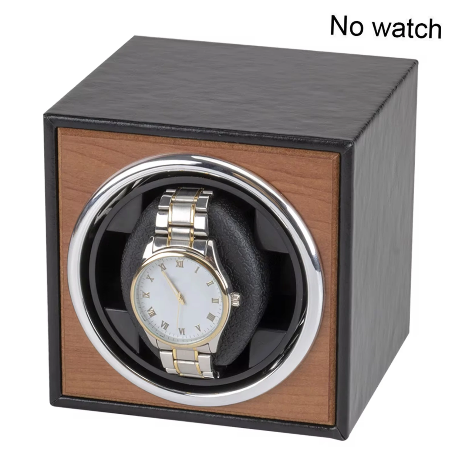 

Automatic Rotating Single Watch Winder in Black PU Display Box ,Watch Box Organizer, Gift Loved Ones