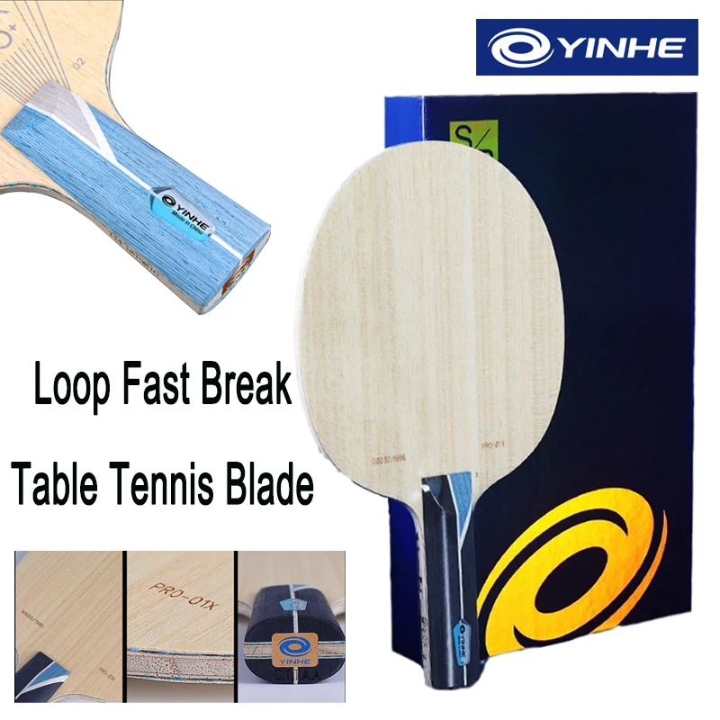 YINHE PRO01 Loop Fast Break Table Tennis Blade Outer Blue ALC Carbon Fiber Anti Slip Sweat Absorbing Handle Control Bottom Plate