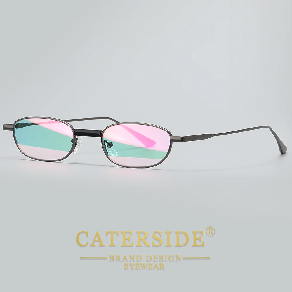 CATERSIDE Herren Hip-Hop-Sonnenbrille, Premium-Metall, kleiner Rahmen, Damen-Reise-, Business-, Party-, Urlaubsgeschenk, Dekorative Brille, UV400 – Detail 13