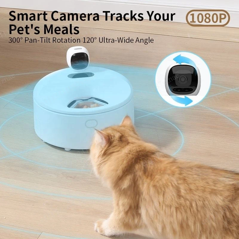 Automatic Cat Feeder Wet Food Dispenser Cordless Timer Pet Feeder with Ice Pack Refrigerated Auto Wireless Box Packing