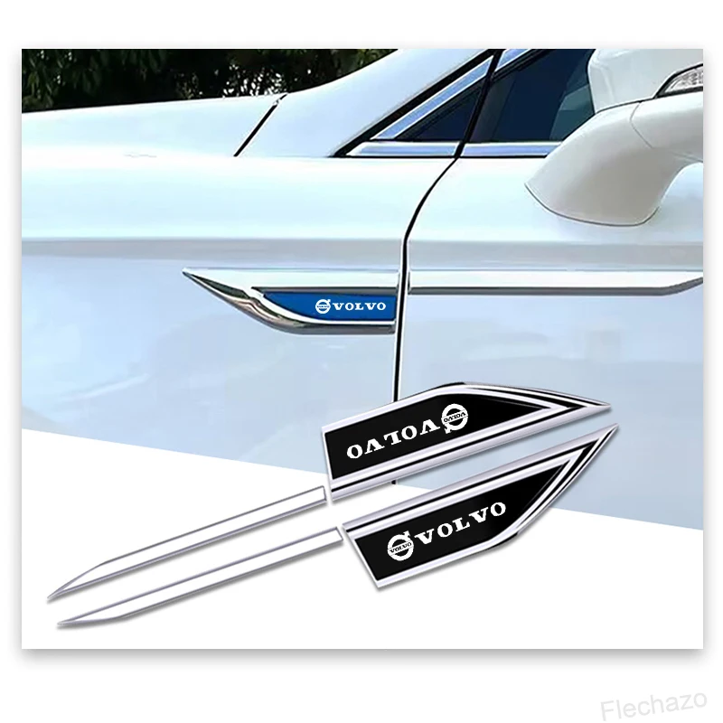 2 قطعة سبيكة معدنية جسم السيارة الجانب الجناح الحاجز أعواد تزيين لفولفو C30 S80 V70 XC60 V60 V40 S60 XC90 XC40 FH500 V50 FH16