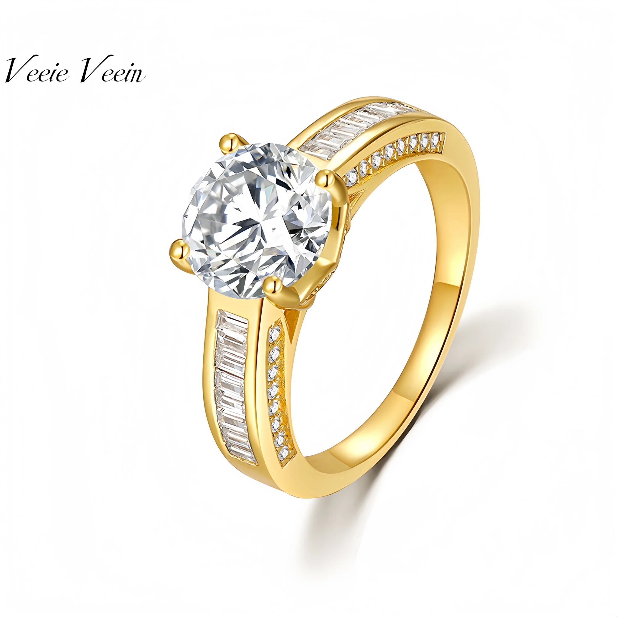 

Veeie Veein, брендовые высококачественные новые продукты, стерлинговое серебро S925, сертификат GRA 2, женское кольцо с каменем Caramosan